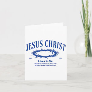 Jesus Christ Lives In Me Crown Of Thorn Bible Fait Card