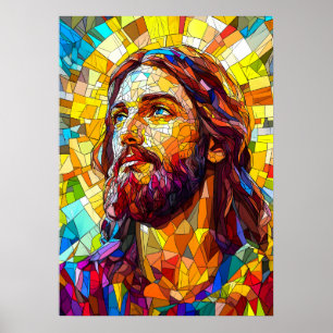 Jesus Christ Mosaic Art Poster