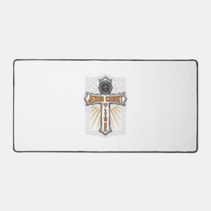 Jesus Christ My Living Hope Vintage Cross Desk Mat