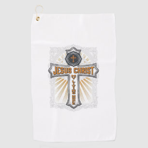 Jesus Christ My Living Hope Vintage Cross Golf Towel