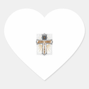 Jesus Christ My Living Hope Vintage Cross Heart Sticker