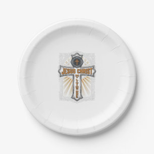 Jesus Christ My Living Hope Vintage Cross Paper Plate