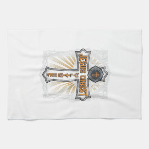 Jesus Christ My Living Hope Vintage Cross Tea Towel