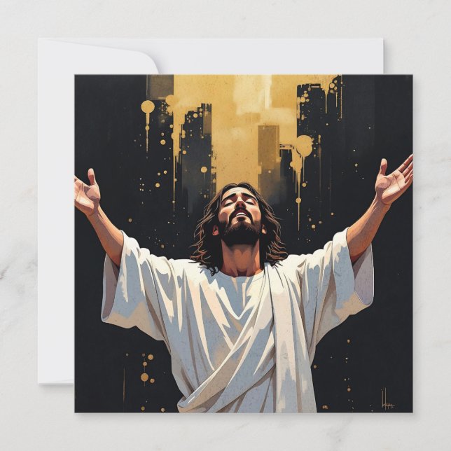 Jesus Christ Our Saviour | Black and Gold blank (Front)