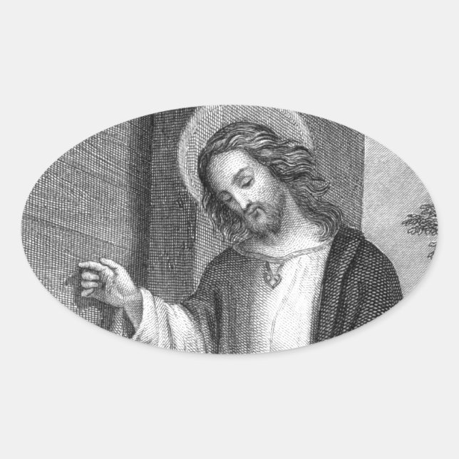 Jesus Christ Oval Sticker (Front)