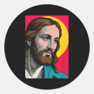 Jesus Christ P Art Religious Easter & Christma Classic Round Sticker