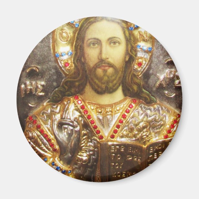 Jesus Christ Painted Icon Magnet (Front)