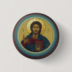 Jesus Christ Pantocrator 3 Cm Round Badge