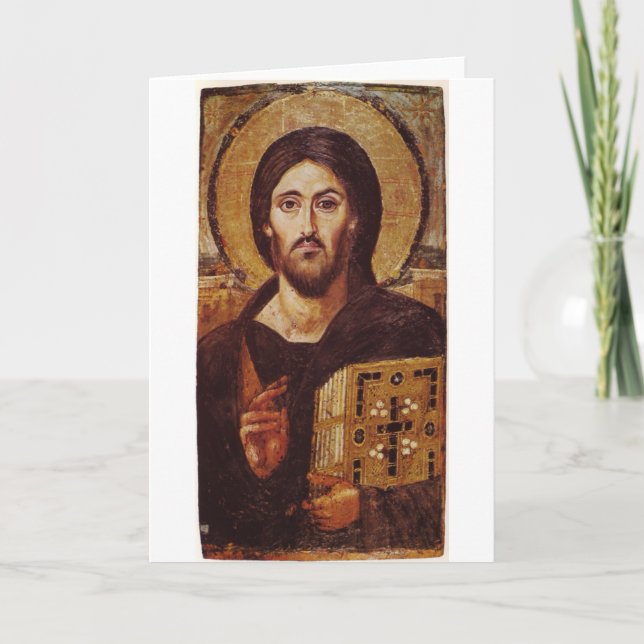 Jesus Christ Pantocrator Christian Icon Card (Front)