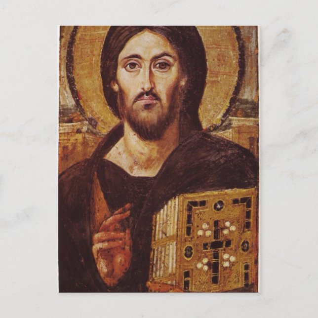 Jesus Christ Pantocrator Christian Icon Postcard (Front)