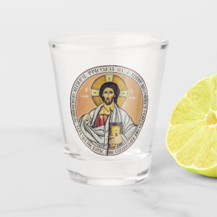 Jesus Christ Pantocrator  dome of the Church Shot Glass