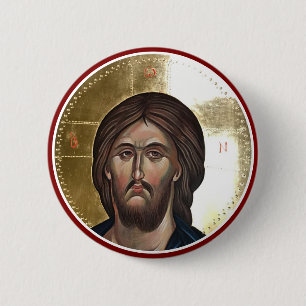 Jesus Christ Pantocrator Icon 6 Cm Round Badge