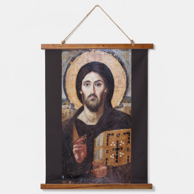 Jesus Christ Pantocrator l Orthodox Icon Hanging Tapestry (Front)