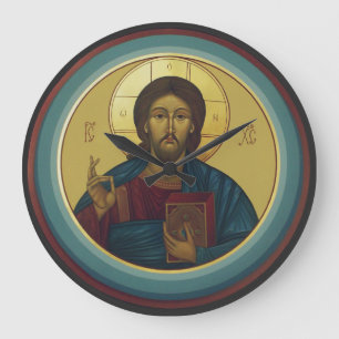 Jesus Christ Pantocrator  Large Clock