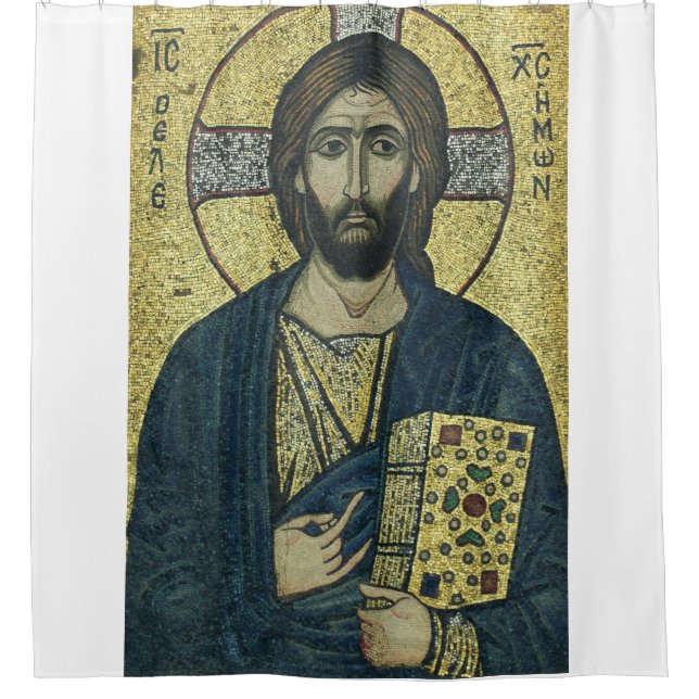 Jesus Christ Pantocrator Shower Curtain (Front)
