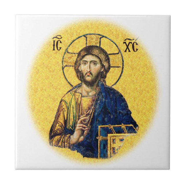 Jesus Christ Pantocrator Tile (Front)