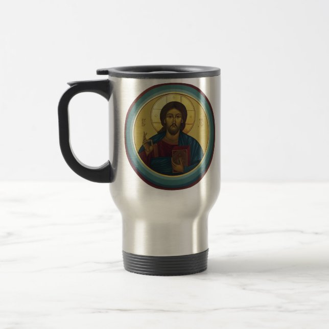 Jesus Christ Pantocrator  Travel Mug (Left)