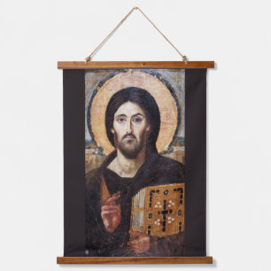 Jesus Christ Pantokrator l Orthodox Christian Icon Hanging Tapestry