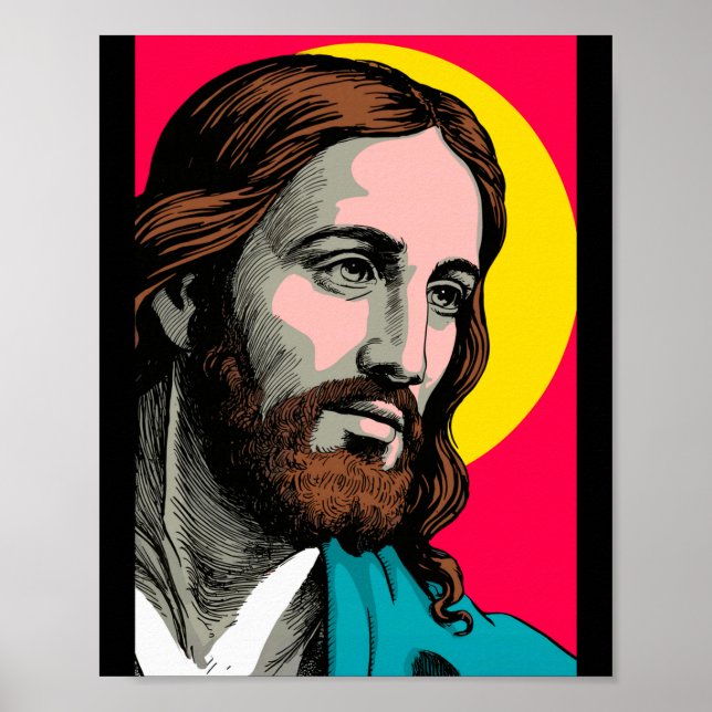 Jesus Christ Pop Art Religious Easter &amp; Christ Poster (Front)