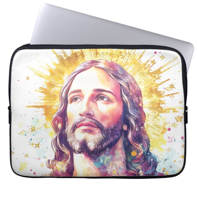 Jesus Christ Portrait Christian Religious Design Laptop Sleeve (Front)