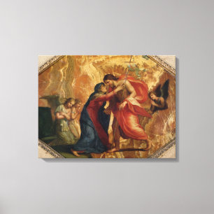 Jesus Christ Receiving the Virgin in Heaven Canvas Print
