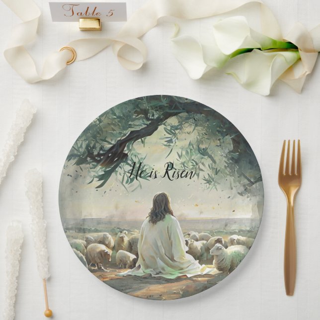 Jesus Christ Religious Easter Catholic  Paper Plate (Wedding)