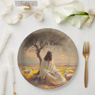 Jesus Christ Religious Easter Catholic  Paper Plate