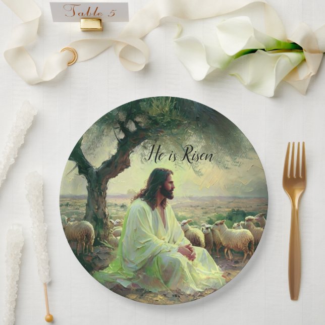 Jesus Christ Religious Easter Catholic  Paper Plate (Wedding)