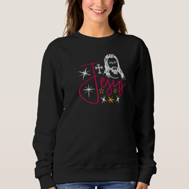 Jesus Christ Religious Retro Christian Sweatshirt (Front)