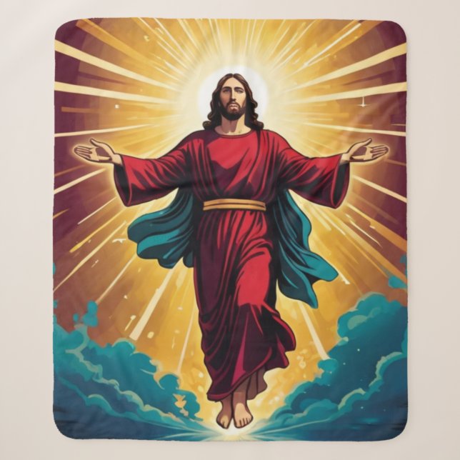 Jesus Christ Resurrection 2 Sherpa Blanket (Front)