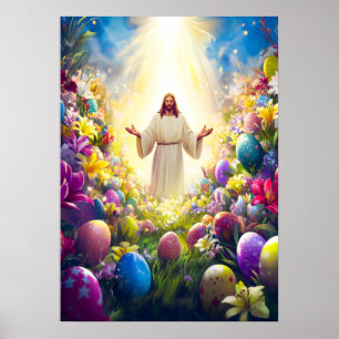 Jesus Christ Resurrection Easter Poster