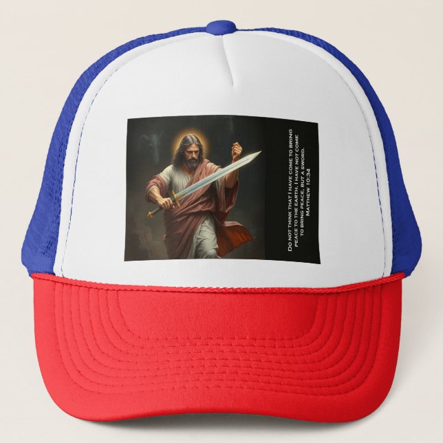 Jesus Christ Returns with a Sword Trucker Hat (Front)