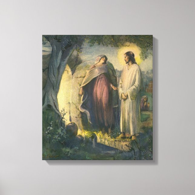 Jesus Christ Risen by the Tomb by ML Greer Canvas Print (Front)