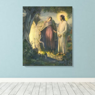 Jesus Christ Risen by the Tomb by ML Greer Canvas Print