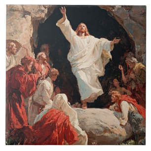 Jesus Christ Rising from the Tomb Tile