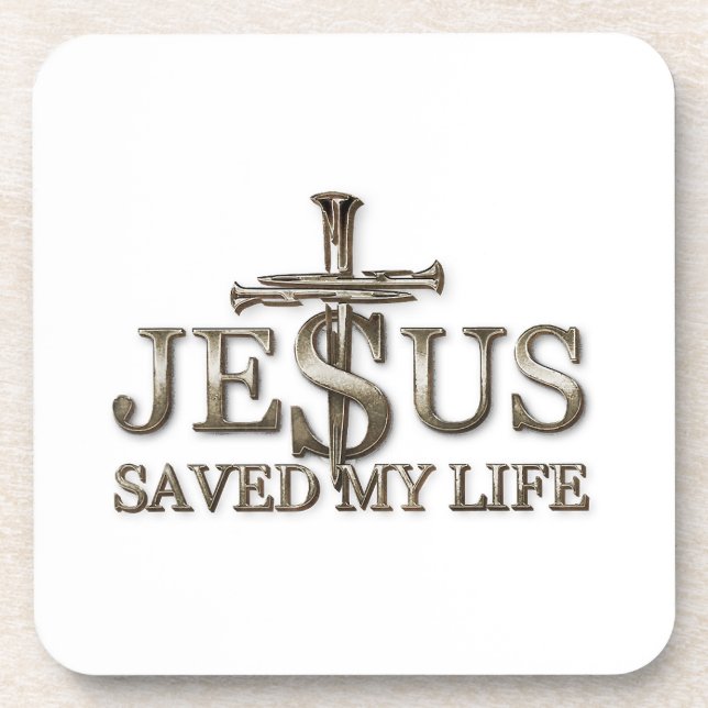 Jesus Christ Saved My Life Gift For Women Men Coaster (Front)