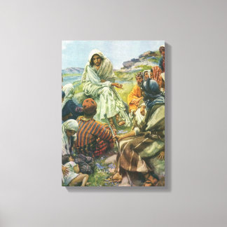 Jesus Christ Sermon on the Mount, Vintage Religion Canvas Print