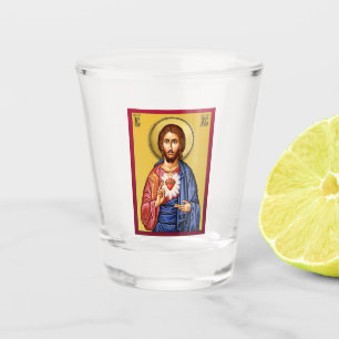 Jesus Christ son of God new red Shot Glass