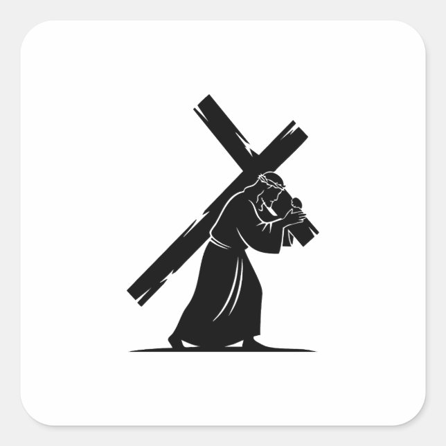 Jesus Christ Square Sticker (Front)