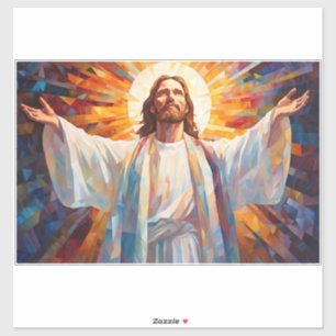 Jesus Christ Stained Glass Art Sticker