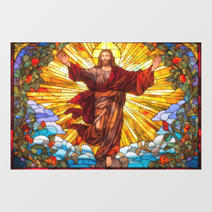 Jesus Christ Stained Glass Art Window Cling