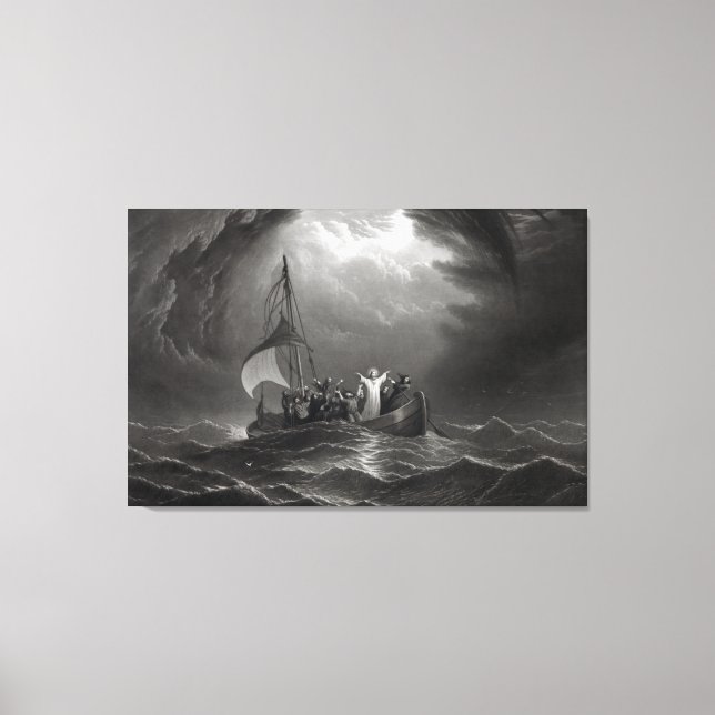 Jesus Christ Stills the Tempest Canvas Print (Front)
