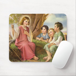 Jesus Christ Teaching Children, Vintage Religion Mouse Pad
