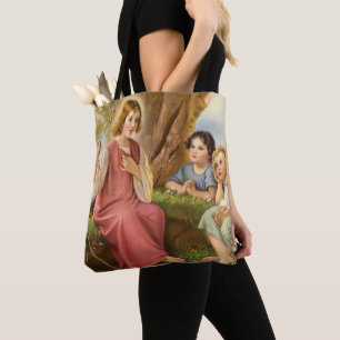 Jesus Christ Teaching Children, Vintage Religion Tote Bag