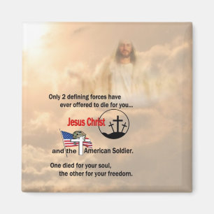Jesus Christ & the American Soldier Magnet