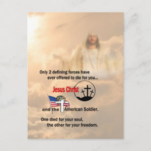 Jesus Christ & the American Soldier Postcard