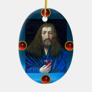 JESUS CHRIST,THE CHALICE CERAMIC TREE DECORATION