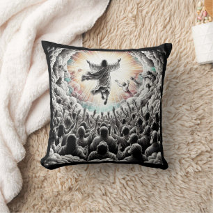 Jesus Christ The Rapture Religious Christian Art Cushion