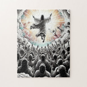 Jesus Christ The Rapture Religious Christian Art  Jigsaw Puzzle