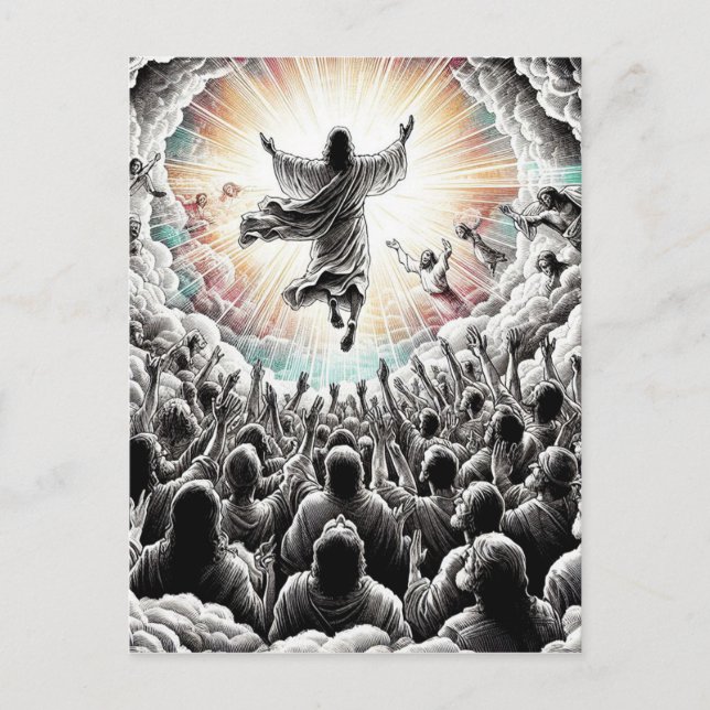 Jesus Christ The Rapture Religious Christian Art  Postcard (Front)
